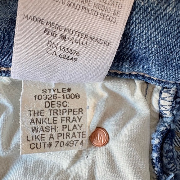 MOTHER The Tripper Ankle Fray in Play Like A Pirate Sz 27 - Picture 10 of 10